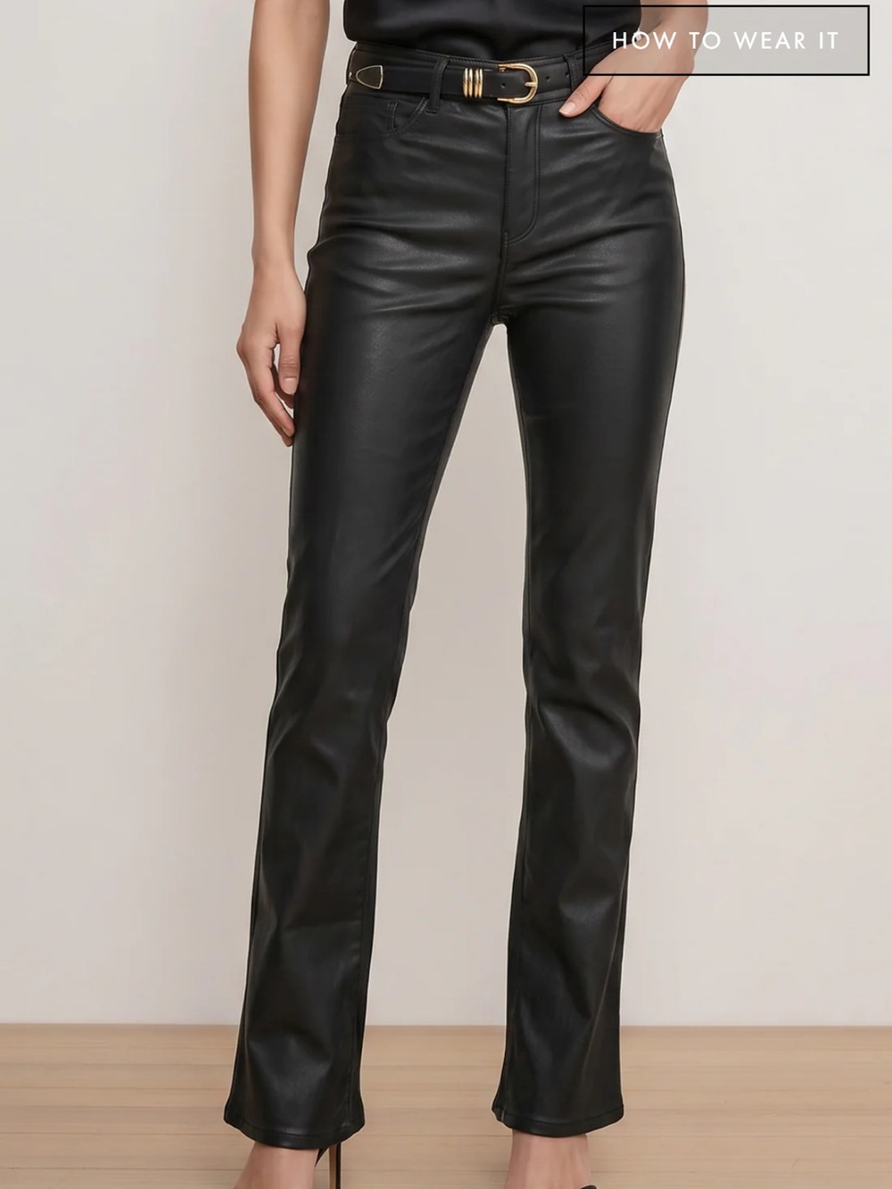 Noli Shop Aria Coated Flare black coated Jeans high rise 25